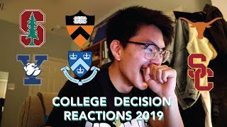 COLLEGE DECISION REACTIONS 2019 Princeton Yale Columbia Stanford USC amp UT Austin [upl. by Nodnil]