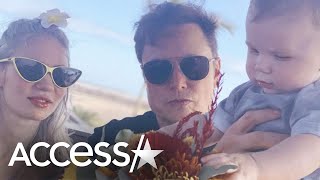 Elon Musk amp Grimes Rare Family Photo w Son [upl. by Engdahl]