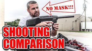 Comparing the Tippmann A5 to the Tippmann Raider  Shooting Paintball Gun Comparison Video [upl. by Benjy580]