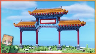 【Minecraft How to build 11】Chinese Gate Archway Tutorial [upl. by Ashton]