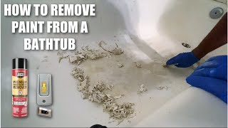 HOW TO Remove PAINT FROM a PEELING BATHTUB  Step by Step Bathtub Stripping and Paint Removal WOW [upl. by Altis890]