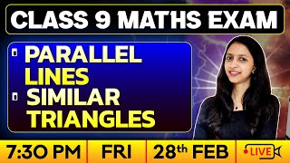 Class 9 Maths  Public Exam  Parallel Lines  Similar Triangles  Exam Winner [upl. by Notsuj372]