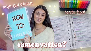 HOW TO SAMENVATTING MAKEN zo maak jij de beste samenvatting [upl. by Colman]