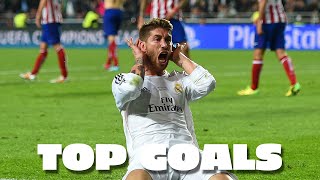 Sergio Ramos AMAZING Real Madrid GOALS [upl. by Judye]