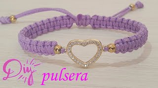 DIY COMO HACER PULSERA CORAZON PARA PAREJAS  AMISTAD  VENDER FACIL Y BONITA [upl. by Reeba]