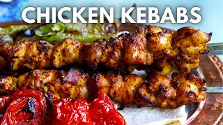 Turkish Chicken Shish Kebab  Succulent Chicken Skewers  ASMR COOKING [upl. by Jewel]