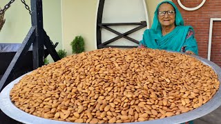 BADAM HALWA MAKING  Veg Village Food [upl. by Adina]