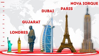 Uma comparação entre os edifícios mais altos do mundo [upl. by Grieve]