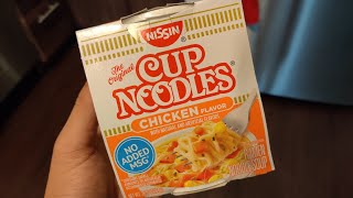 Nissin Cup Noodles  Chicken Flavor The ORIGINAL [upl. by Janiuszck]