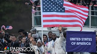 US Olympic team for 2024 Paris Olympics arrives at Opening Ceremony  NBC Sports [upl. by Hcahsem]