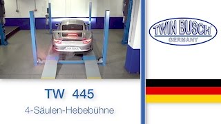 TW 445  4SäulenHebebühne von TWIN BUSCH® [upl. by Kerrill]