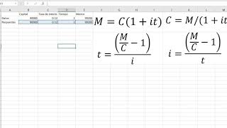 Matemáticas financieras  Interés simple en Excel [upl. by Pears]