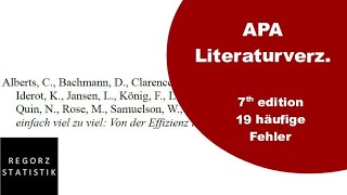 Literaturverzeichnis nach APA Manual 7th edition – 19 vermeidbare Fehler [upl. by Ellainad388]