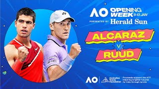 LIVE  Carlos Alcaraz v Casper Ruud  Opening Week  Australian Open 2024 [upl. by Ticon]