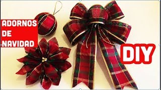 Como hacer moños de Navidad para decorar el árbol  DIY How to make christmas bows for the tree [upl. by Josi154]