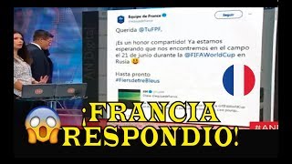 FRANCIA RESPONDIO A VIDEO QUE LE DEDICO LA SELECCION PERUANA [upl. by Layton]