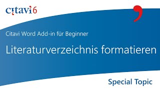 Citavi 6 Word Addin Literaturverzeichnis formatieren 213 [upl. by Urina]