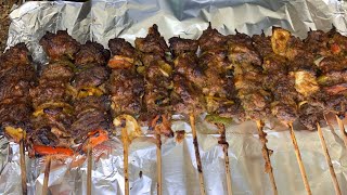 How To Make Oven Baked JUICY Beef Kebabs  Liberian Roasted Meat [upl. by Korey379]