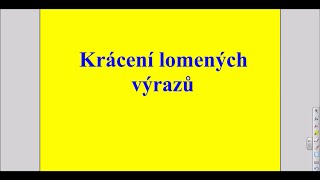 Krácení lomených výrazů [upl. by Enilamme]