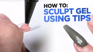 Using Full Cover Tips to Sculpt Gel Nails [upl. by Pasol785]