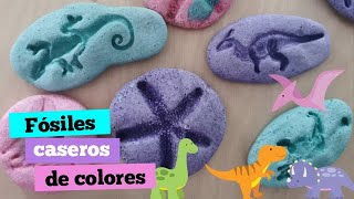 🦕🦖 FÓSILES CASEROS DE COLORES 🦕🦖 [upl. by Terrab841]