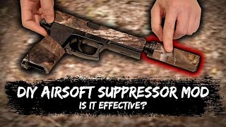 DIY MK23 AIRSOFT SUPPRESSOR MODIFICATION [upl. by Leerzej811]