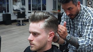 Classic Pompadour Haircut With A Fade [upl. by Acissej]