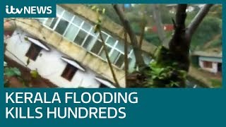 Kerala floods Entire block of homes swept away as hundreds killed in south India  ITV News [upl. by Lull]