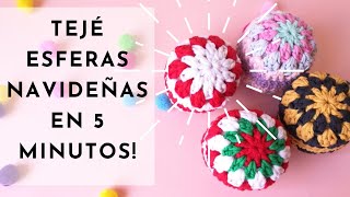 ¿Cómo tejer esferas navideñas en 5 minutos  Navidad DIY  Ganchillo  Crochet [upl. by Aicirtan354]