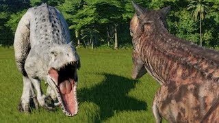 Carnotaurus VS Indominus Rex  Jurassic World Evolution [upl. by Hsinam]