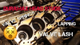 DURAMAX LBZ HEADS  FULL BUILD INSTALL AND LASH ADJUSTMENT [upl. by Yelsnya]