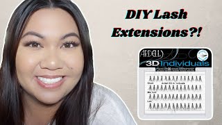 Ardell 3D Individual Lashes Try On Removal and Review  DIY Lash Extensions [upl. by Lamek268]