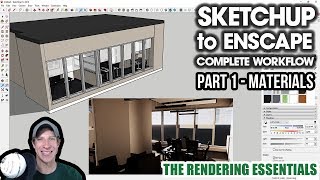 SketchUp to Enscape Rendering COMPLETE WORKFLOW  Part 1  Applying Materials [upl. by Sukram]