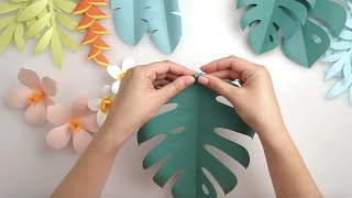 Tropical Paper Flowers amp Leaves Tutorial  SVG DXF PDF Templates [upl. by Olecram]