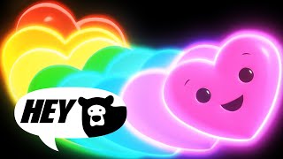 Hey Bear Sensory  Happy Hearts Disco  Dance Video with Funky Music [upl. by Uird387]