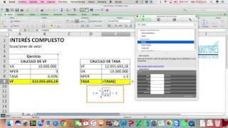 INTERES COMPUESTO Cálculo de TASA en Excel [upl. by Trula]