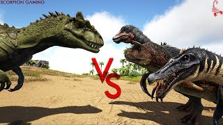 Allosaurus VS Carno Baryonyx amp Therizinosaur  Ark Battle [upl. by Joette]