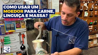 Como usar um moedor para carne linguiça e massa [upl. by Yraek]