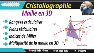 Rangées réticulaires plans réticulaires indices de Miller et multiplicité de la maille en 3D [upl. by Austine]