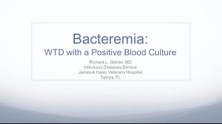 What To Do With A Positive Blood Culture  Richard L Oehler MD [upl. by Cavil]