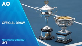 LIVE  Official Draw  Australian Open 2024 [upl. by Boorman184]