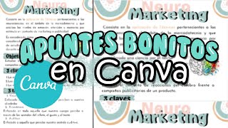 Como hacer apuntes bonitos en CANVA [upl. by Indnahc401]