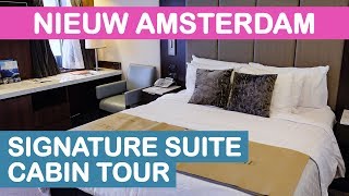 Nieuw Amsterdam Signature Suite Cabin Tour Holland America [upl. by Esorrebma]