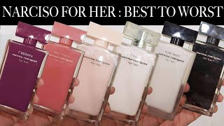 NARCISO RODRIGUEZ FOR HER PERFUME COLLECTION OVERVIEW  Best To Worst Ranking [upl. by Landers]