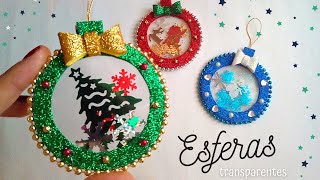 🎅 DIY🎄Originales Esferas de Navidad shaker quotTransparentes y Rellenasquot Súper fáciles [upl. by Ewnihc]