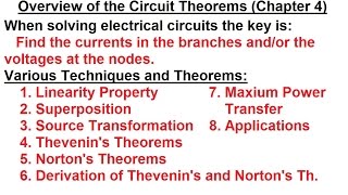 Electrical Engineering Ch 4 Circuit Theorems 1 of 35 Overview [upl. by Meikah]