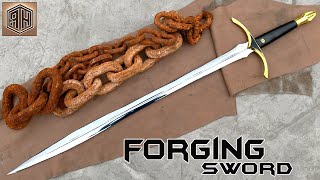 Forging a SWORD out of Rusted Iron CHAIN [upl. by Telford309]