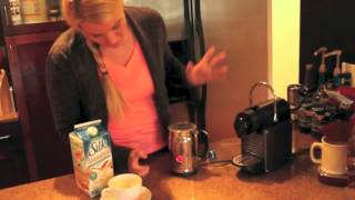 Nespresso Aeroccino Plus Frother Review Frothing Almond Milk [upl. by Hsirehc735]