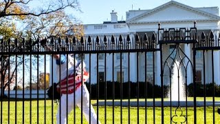 Fence jumper breaches White House grounds with Obamas inside [upl. by Quinlan15]