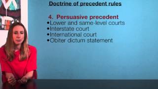 VCE Legal Studies  Doctrine of precedent [upl. by Lenej]